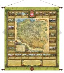 Polska. Mapa ścienna przyrody Polski. Pergamena