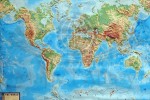 Świat. Mapa plastyczna (trójwymiarowa) fizyczna ROLOWANA! 1:17 500 000