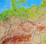 Europa Środkowa. Mapa plastyczna (trójwymiarowa) ROLOWANA! 1:1 000 000