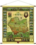 Województwo małopolskie. Mapa ścienna województwa małopolskiego. Pergamena