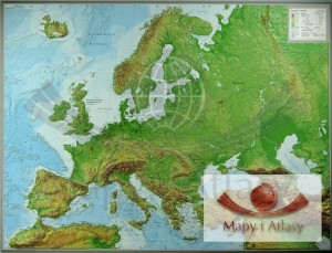 Europa. Mapa plastyczna (trójwymiarowa) 1:8 000 000